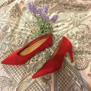 Nasty Gal Vegan Suede Red Kitten Heel